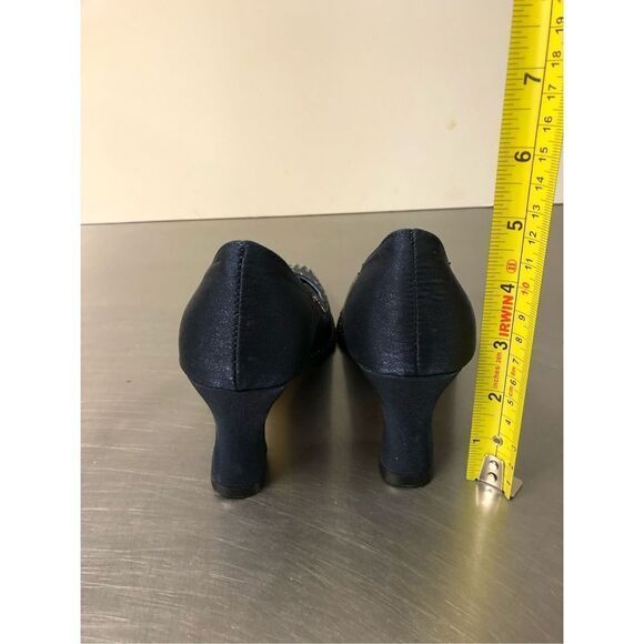 Valenti Franco Womens Blue Nylon Heels with Rhinestones Size 6M - Picture 10 of 15